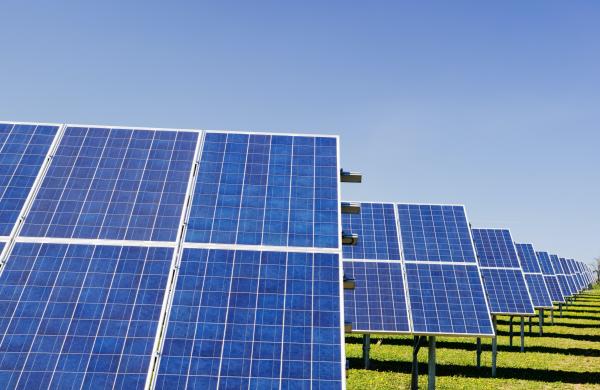 Zonnepanelen in veld